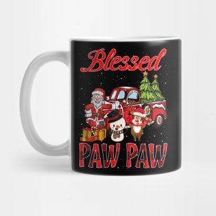 Blessed Paw Paw Red Plaid Christmas Mug